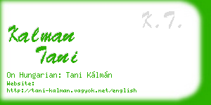 kalman tani business card