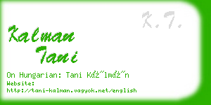 kalman tani business card